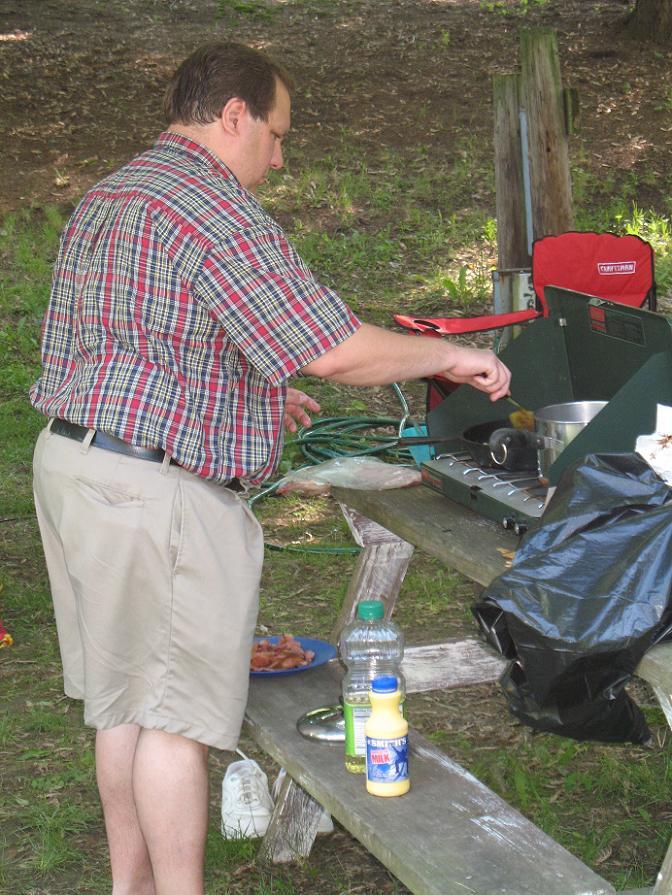 Chuck Hess Cooking Breakfast