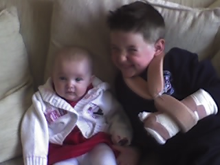 Clodagh with her brother Darragh on his 1st day at school !